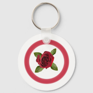 Porte-clés Porte - clé du bouton Rose rouge