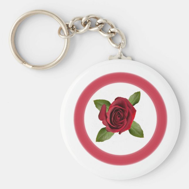 Porte-clés Porte - clé du bouton Rose rouge (Devant)
