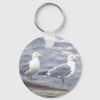 Porte-clés Porte - clé du bouton Seagulls de bord de mer