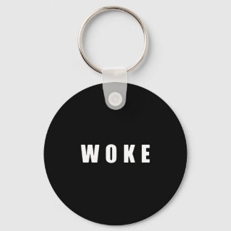 Porte-clés porte - clé du bouton "WOKE" (SOMBRE)
