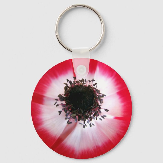 Porte-clés Porte - clé du centre de fleurs rouges (Recto)