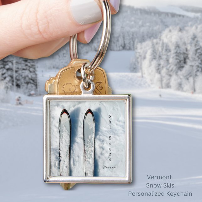 Porte-clés Porte - clé du domaine skiable de neige du Vermont (Vermont Snow Skis Personalized Keychain)