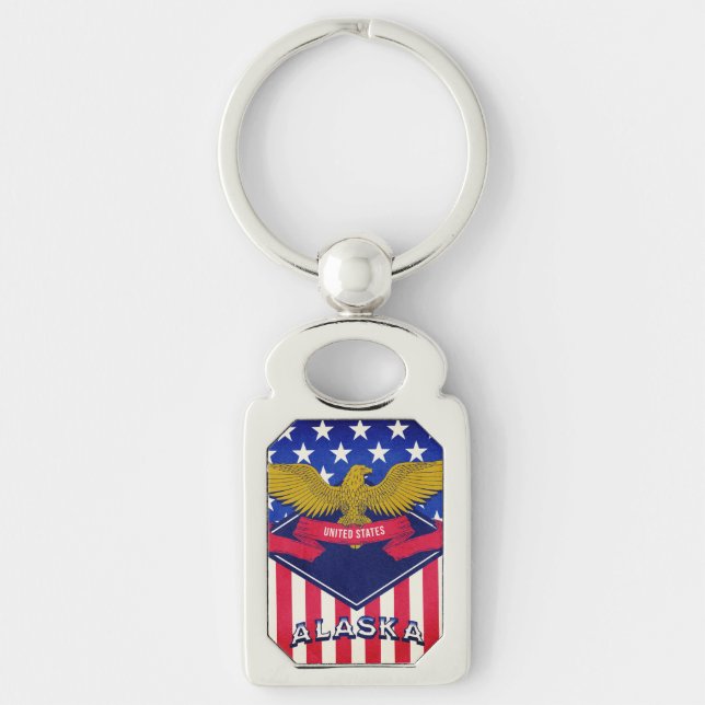 Porte-clés Porte - clé du drapeau Alaska USA (Devant)