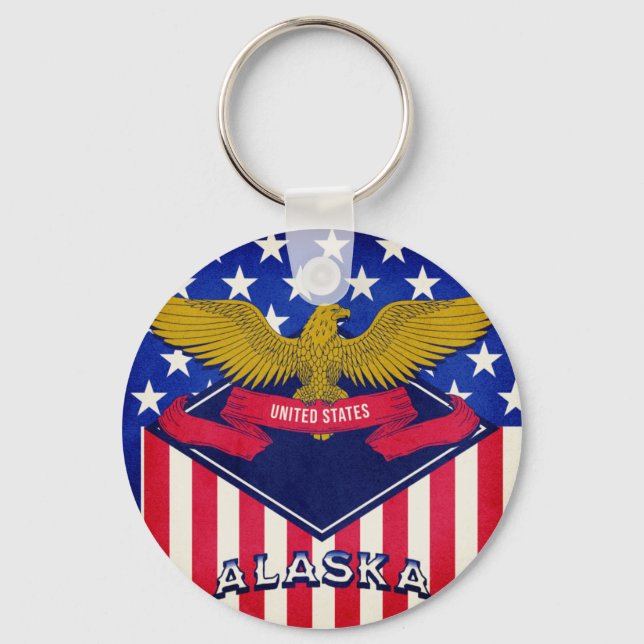Porte-clés Porte - clé du drapeau Alaska USA (Recto)