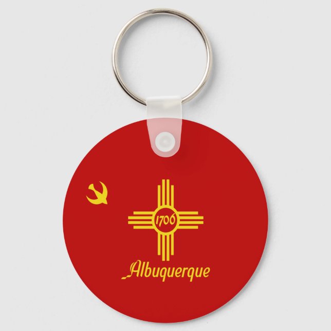 Porte-clés Porte - clé du drapeau Albuquerque (Nouveau-Mexiqu (Recto)