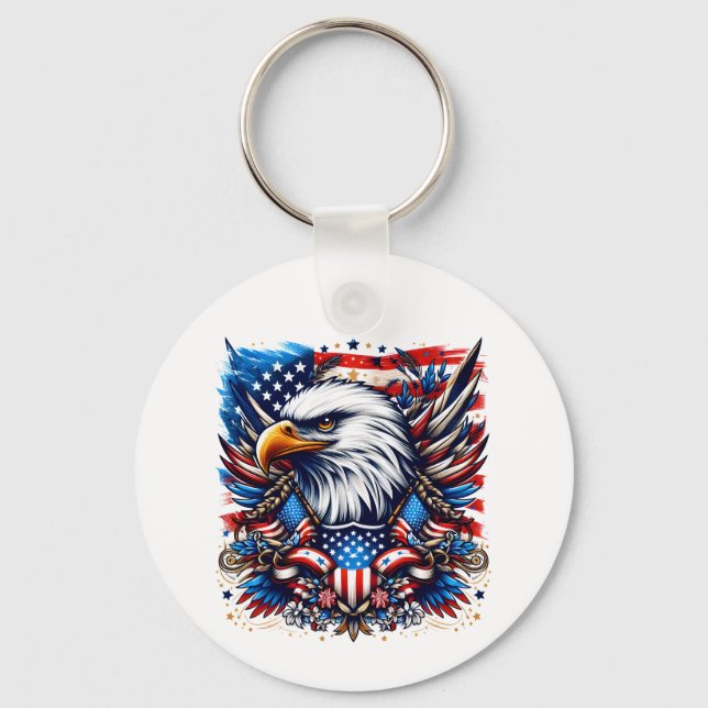 Porte-clés PORTE - CLÉ du drapeau américain (Recto)