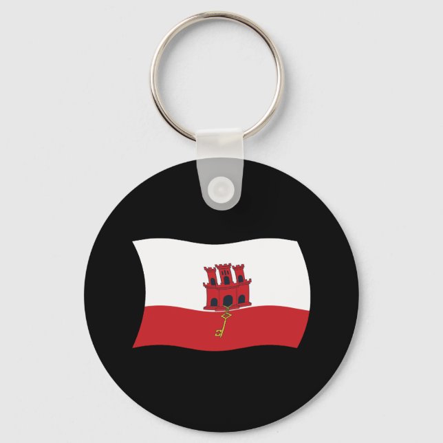 Porte-clés Porte - clé du drapeau de Gibraltar (Recto)