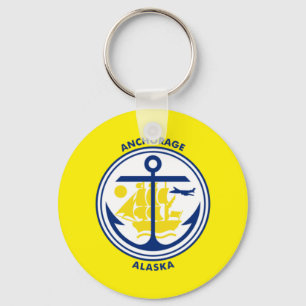 Porte-clés Porte - clé du drapeau de la ville d'Anchorage (Al