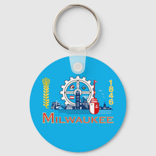 Porte-clés Porte - clé du drapeau de Milwaukee (Wisconsin)