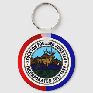 Porte-clés Porte - clé du drapeau de Stockton (Californie)