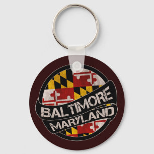 Porte-clés Porte - clé du drapeau du Maryland de Baltimore