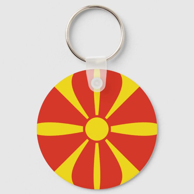 Porte-clés Porte - clé du drapeau Fisheye de Macédoine du Nor (Recto)