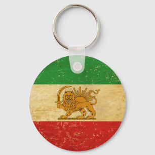 Porte-clés Porte - clé du drapeau iranien, le lion et le shah