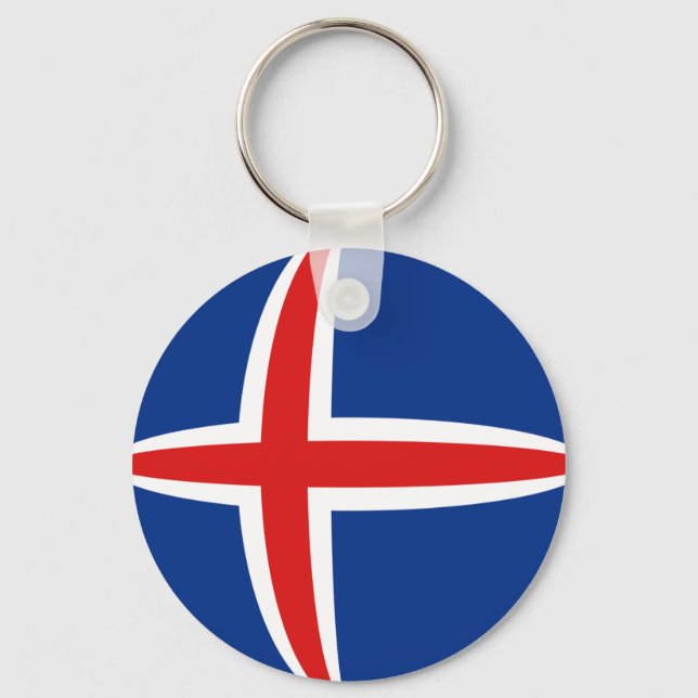 Porte-clés Porte - clé du drapeau islandais Fisheye (Recto)