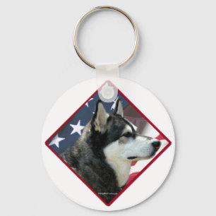 Porte-clés Porte - clé du drapeau malamute de l'Alaska