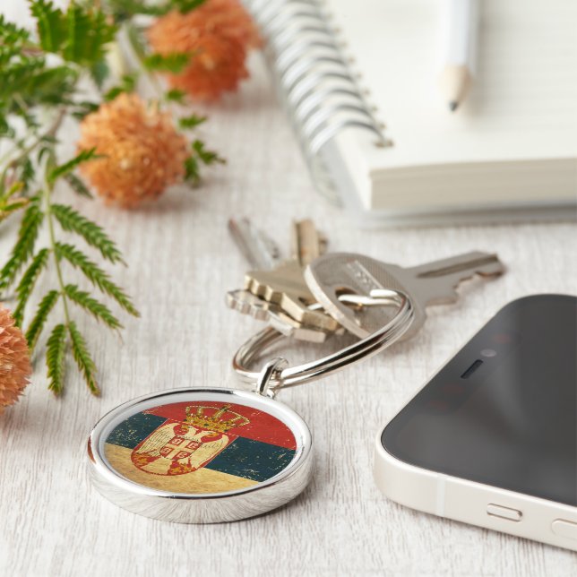 Porte-clés Porte - clé du drapeau serbe (Côté)