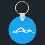 Porte-clés Porte - clé du logo de natation bleu<br><div class="desc">Porte - clé avec logo de natation. Customisez-le pour le toucher personnel. Disponible en différentes couleurs et sur d'autres produits dans mon magasin.</div>