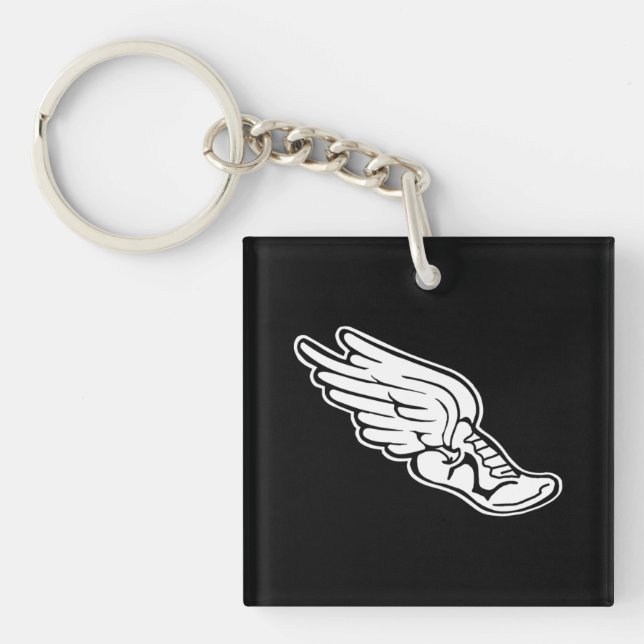 Porte-clés Porte - clé du logo de suivi avec nom noir (Devant)