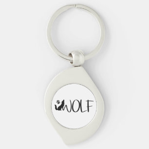 Porte-clés Porte - clé du logo graphique Wolf Text