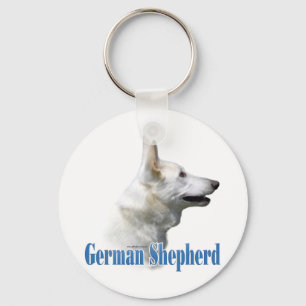 Porte-clés Porte - clé du nom du berger allemand blanc