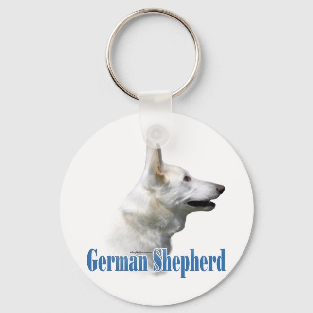 Porte-clés Porte - clé du nom du berger allemand blanc (Recto)