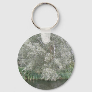 Porte-clés Porte - clé du paysage de l'arbre blanc et de la r