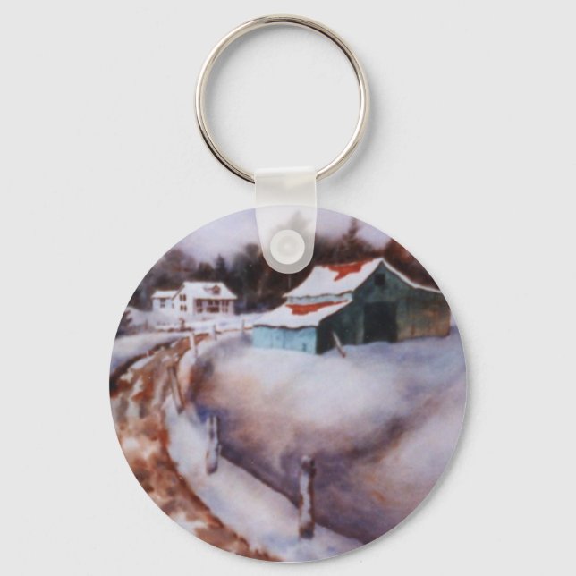 Porte-clés Porte - clé du paysage d'hiver (Recto)