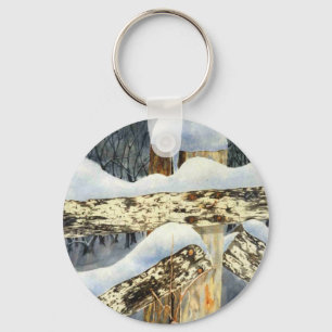 Porte-clés Porte - clé du paysage d'hiver