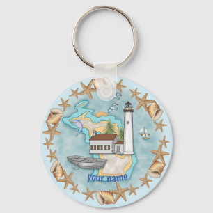 Porte-clés Porte - clé du phare de Michigan Shells