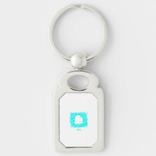 Porte-clés Porte - clé du rectangle du coeur de neige d'hiver