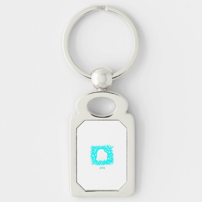 Porte-clés Porte - clé du rectangle du coeur de neige d'hiver (Devant)