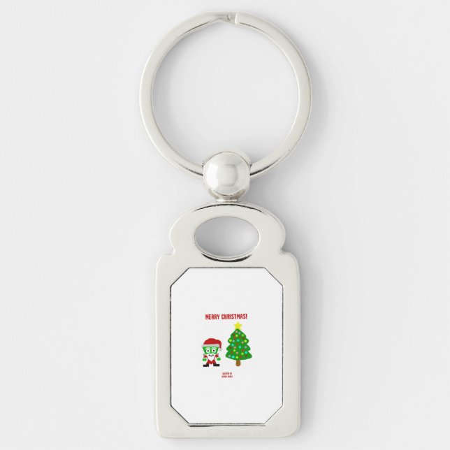 Porte-clés Porte - clé du rectangle FrankenCheese de Noël (Devant)