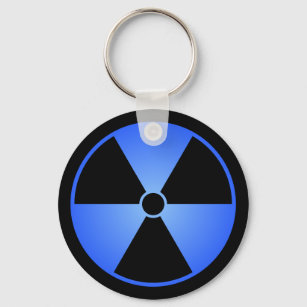 Porte-clés Porte - clé du symbole de rayonnement bleu