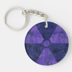 Porte-clés Porte - clé du symbole de rayonnement violet désor