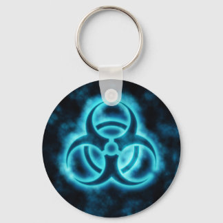 Porte-clés Porte - clé du symbole de risque biologique bleu-b