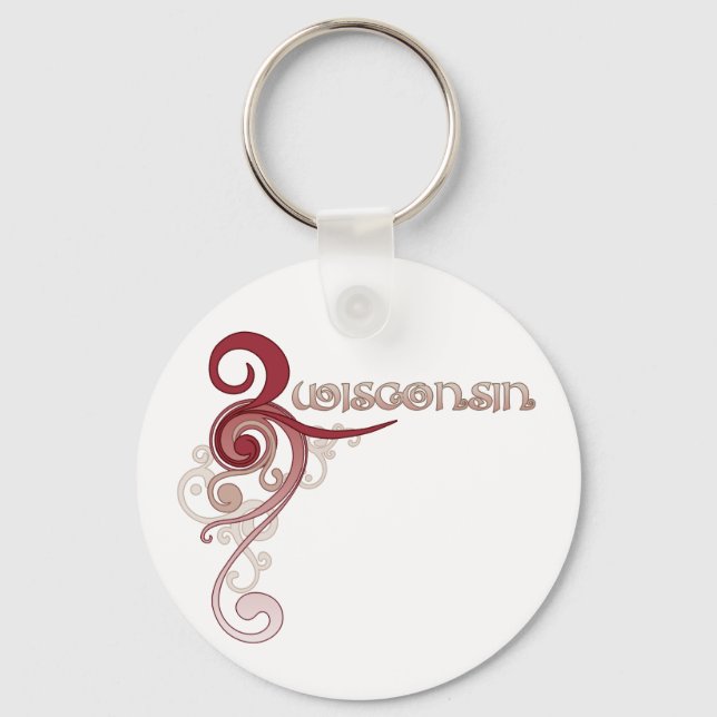Porte-clés Porte - clé du Wisconsin rose Curly (Recto)