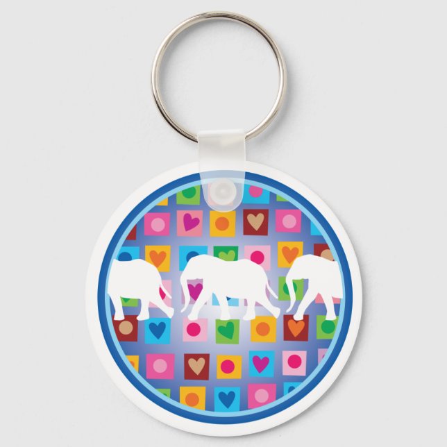 Porte-clés porte - clé "Eléphants" (Recto)
