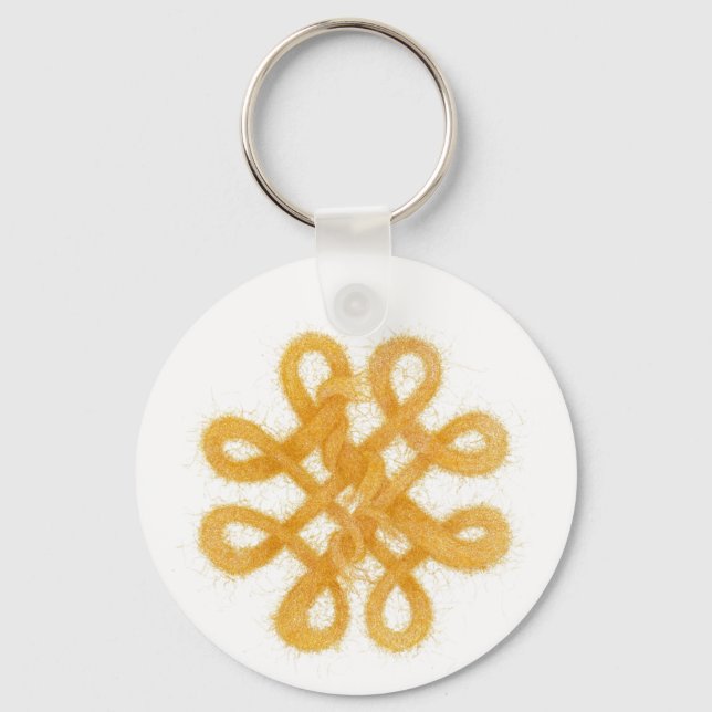 Porte-clés PORTE - CLÉ en aluminium rond à noeud CELTIQUE OR (Recto)