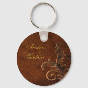Porte-clés Porte - clé en bronze personnalisé de feuille de