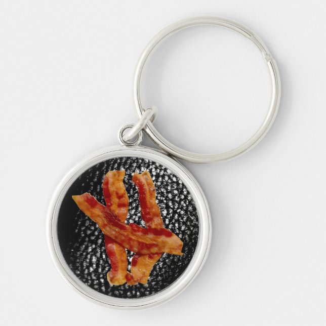 Porte-clés Porte - clé en cuir noir Bacon/Faux (Devant)