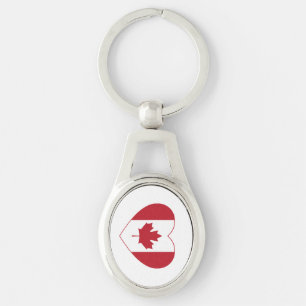 Porte-clés Porte - clé en métal de coeur de drapeau du Cana