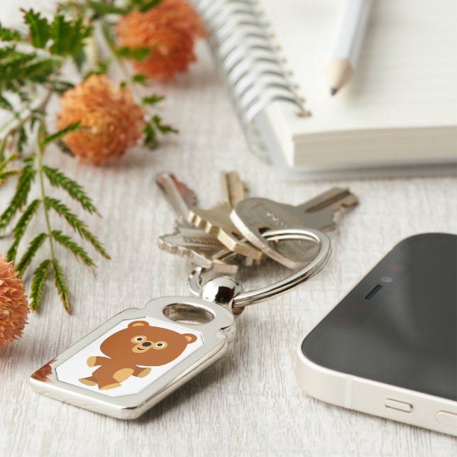 Porte-clés Porte - clé en métal de l'ours de dessin assertif  (Côté )