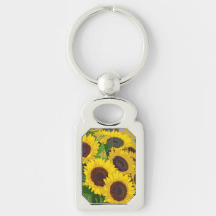 Porte-clés Porte - clé en métal des tournesols d'été jaune