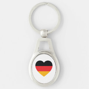 Porte-clés Porte - clé en métal du coeur du drapeau d'Allemag