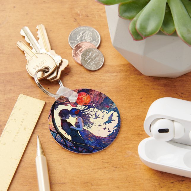 Porte-clés Porte - clé en verre de Couple Faux (Bureau)