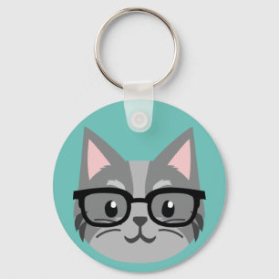 Porte-clés Porte - clé fait sur commande de bouton - gris