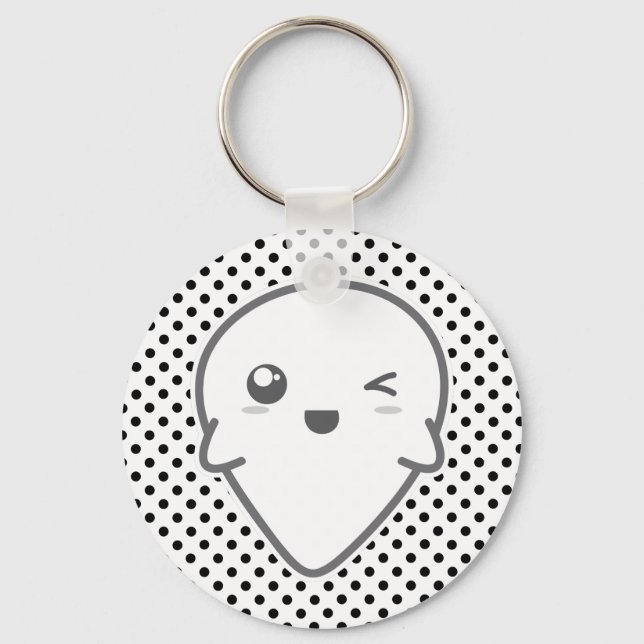 Porte-clés Porte - clé fantôme Kawaii Winking (Recto)