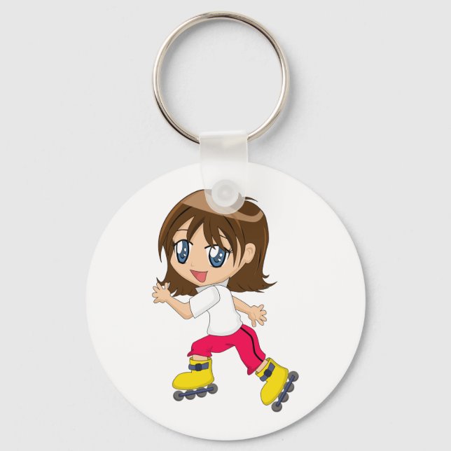 Porte-clés Porte - clé fille Rollerblading (Recto)