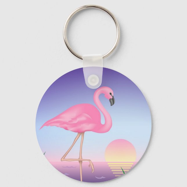 Porte-clés Porte - clé Flamant rose (Recto)
