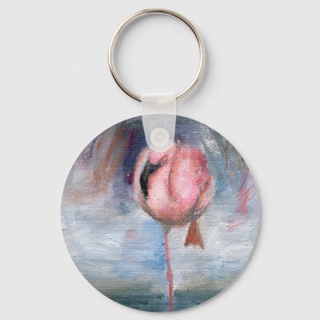 Porte-clés Porte - clé Flamant rose ACEO (Recto)